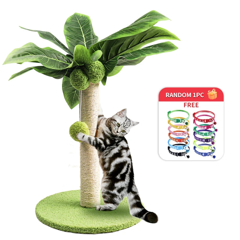 Cat Scratching Post For Kitten Cute Green Leaves Cat Scratching Posts with Sisal Rope Indoor Cats Posts Cat Tree Pet Products