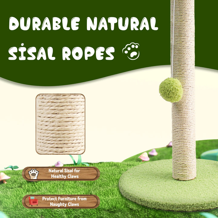 Cat Scratching Post For Kitten Cute Green Leaves Cat Scratching Posts with Sisal Rope Indoor Cats Posts Cat Tree Pet Products