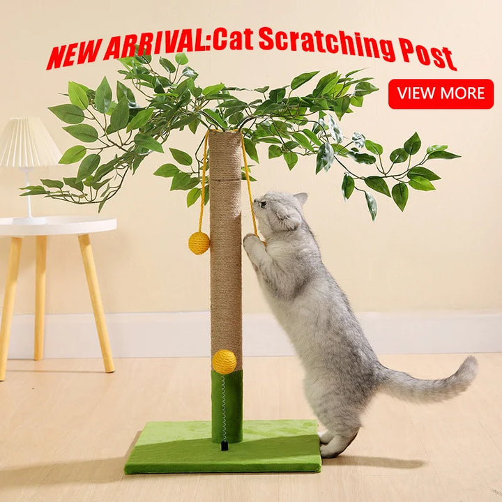 Cat Scratching Post For Kitten Cute Green Leaves Cat Scratching Posts with Sisal Rope Indoor Cats Posts Cat Tree Pet Products